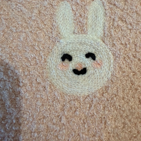 Pink Bunny Accent Ottoman Stool with Wooden Legs - Picture 7 of 8